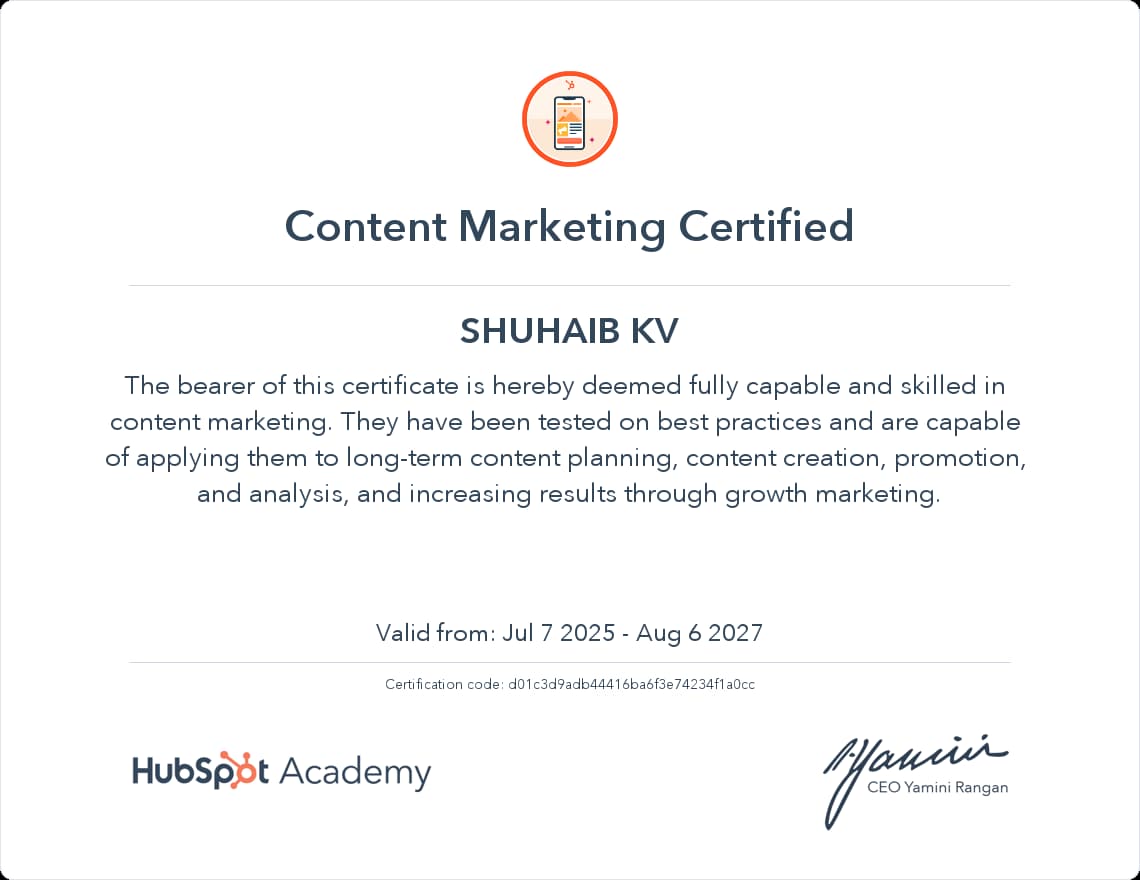 hubspot new freelance digital marketing analyst in malappuram